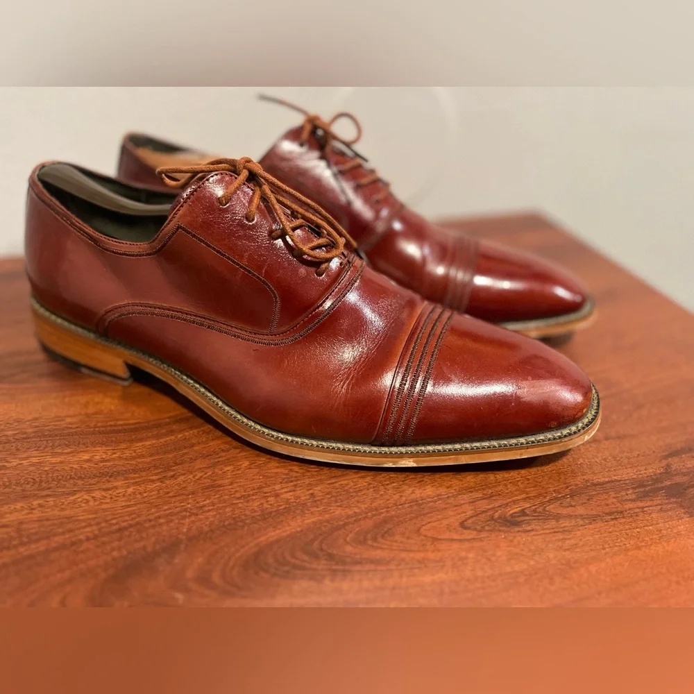 Stacy Adams Men's Brown Leather Dress Shoes size 11.5 M - Picture 3 of 10